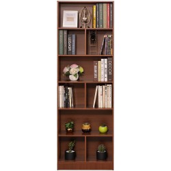 Bird Twig 6-Shelf Bookcase Open Shelf Book Shelves Bookshelf for Home Office Brown