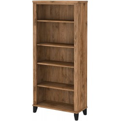 Bush Furniture Somerset Tall 5 Shelf Bookcase in Fresh Walnut