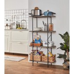 LINSY HOME Bookshelf 4-Tiers Ladder Bookcase for Storage Display Shelf for Bedroom and Living Room Greige Wood Finished