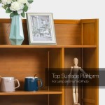 MoNiBloom 4 Tier Bookcase Bamboo Freestanding Display Shelves Bookcase Open Storage Book Shelves for Living Room Home Office Décor Brown