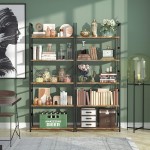 NUMENN 5 Tier Bookshelf Tall Bookcase Shelf Storage Organizer Modern Book Shelf for Bedroom Living Room and Home Office Vintage