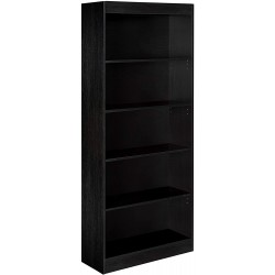 OneSpace Essentials 5-Tier Bookshelf Black