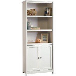 Sauder Cottage Road Library with Doors Soft White finish