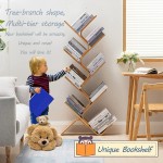 Tree Bookshelf,8-Shelf Tree Bookcase Wood Bookshelves Floor Standing Tree Bookcase for Living Room Home Office Wood