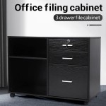 2022 New Office Cabinet 3 Drawer File Cabinets Printer Stands with Storage Shelves File Cabinet for Home Office Black