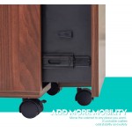 3 Drawer Mobile File Cabinet with Lock Under Desk Wood Pedestal Filing Storage Fully Assembled Except Casters for Home Office Walnut
