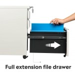 DEVAISE 3 Drawer Mobile File Cabinet Under Desk Fully Assembled Except Casters Letter Legal Size White