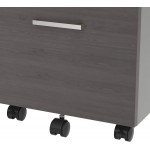 Linea Italia 2 Drawer Mobile Metal Pedestal Filing Cabinet with Lock & Safety Caster Wheels for Under Desk 20" x 17" x 24" Ash