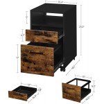 SONGMICS Rolling File Cabinet Mobile Office Cabinet on Wheels with 2 Drawers for A4 Letter Size Hanging File Folders IIndustrial Black and Rustic Brown UOFC102B01V1