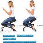 Ergonomic Kneeling Chair Adjustable Stool for Home and Office Improve Your Posture with an Angled Seat Thick Comfortable Moulded Foam Cushions Brake Casters