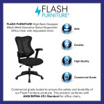 Flash Furniture High Back Designer Black Mesh Executive Swivel Ergonomic Office Chair with Adjustable Arms