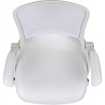 Flash Furniture High Back White Mesh Ergonomic Swivel Office Chair with White Frame and Flip-up Arms