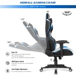 Homall Gaming Chair Racing Office High Back PU Leather Chair Computer Desk Chair Video Game Chair Ergonomic Swivel Chair with Headrest and Lumbar Support Blue&Black