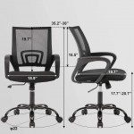 Home Office Chair Ergonomic Desk Chair Mesh Computer Chair with Lumbar Support Armrest Executive Rolling Swivel Adjustable Mid Back Task Chair for Women Adults Black