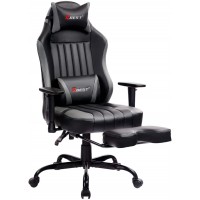 KBEST Massage Gaming Chair High Back Racing PC Computer Desk Office Chair Swivel Ergonomic Executive Leather Chair with Adjustable Back Angle Armrests and Footrest Gray