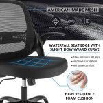 Office Chair KERDOM Ergonomic Desk Chair Breathable Mesh Computer Chair Comfy Swivel Task Chair with Flip-up Armrests and Adjustable Height