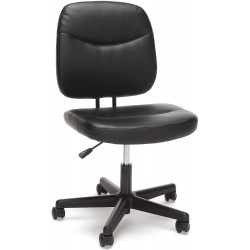 OFM ESS Collection Armless Leather Desk Chair UNITS Black