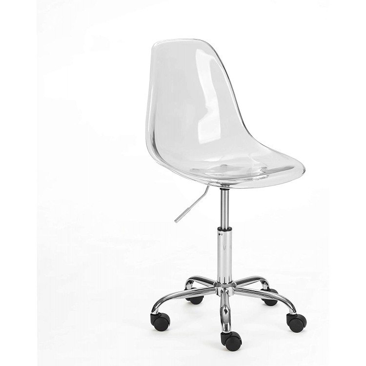 Urban Shop WK657754 Acrylic Rolling Chair Clear