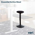 Vari Essential Active Stool Adjustable Ergonomic Standing Desk Chair Wobble Office Chair w  360-Degree Motion Memory Foam Cushioned Stool Fully Assembled