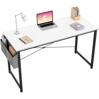 Cubiker Computer Desk 32 inch Home Office Writing Study Desk Modern Simple Style Laptop Table with Storage Bag White