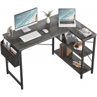 Small L Shaped Computer Desk Homieasy 47 Inch L-Shaped Corner Desk with Reversible Storage Shelves for Home Office Workstation Modern Simple Style Writing Desk Table with Storage BagBlack Oak