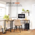VASAGLE Computer Desk 54-Inch L-Shaped Corner Desk Writing Study Workstation with Shelves Home Office Industrial Style PC Laptop Table Space-Saving Easy to Assemble Rustic Brown ULWD72X