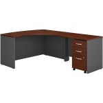 Bush Business Furniture Series C Right Handed L Shaped Desk with Mobile File Cabinet in Hansen Cherry