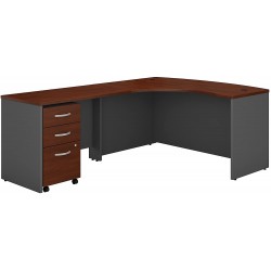 Bush Business Furniture SRC007HCLSU Series C Left Handed L Shaped Desk with Mobile File Cabinet Hansen Cherry