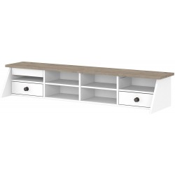 Bush Furniture Mayfield Desktop Organizer in Pure White and Shiplap Gray