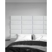 Art3d Modern Horizontal Tufed Upholstered Headboard for Full Queen in Ivory Pack of 4 Panels 31.5" x 11.8"