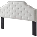 Ball & Cast Fabric Upholstered Headboard Tufted Button Queen Full Size Bed Adjusted Height 42-50 inch Beige