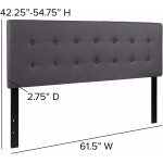 Flash Furniture Lennox Tufted Upholstered Queen Size Headboard in Gray Vinyl