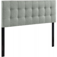 Modway AMZ-5041 Lily Tufted Linen Fabric Upholstered Queen Headboard in Gray