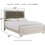 Signature Design by Ashley Lonnix Glam Faux Leather Tufted Panel Headboard ONLY Queen Gray