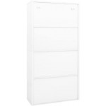 Aisifx Office Cabinet White 35.4"x15.7"x70.9" Steel and Tempered Glass