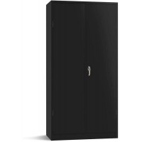 Black Storage Cabinets with Locking Doors Lockable 72" Metal Storage Cabinet with 2 Doors and 4 Adjustable Shelves Metal Cabinet Great for Garage Home Office Warehouse
