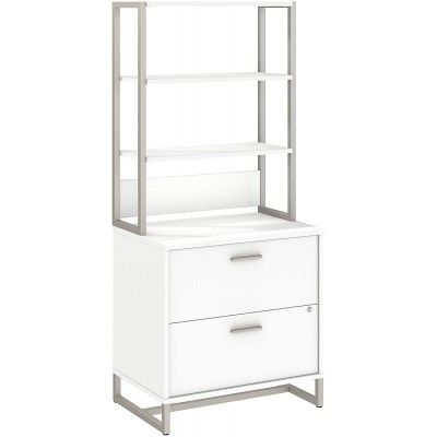 Bush Business Furniture Office by Kathy Ireland Method Lateral File Cabinet with Hutch White