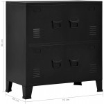 Festnight Steel Filing Cabinet Office Cabinet with 4 Doors and Name Tags Industrial Black 29.5"x15.7"x31.5"L x W x H
