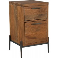 Hekman Furniture Office Cabinet Bedford Finish Durable Mango Solids Metal Forged Iron Base & Hardware 2 Storage File Drawers Rustic Home Decor