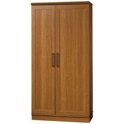 HUIJK Office Locker Extra Large Storage Cabinet Wood Medium Brown Doors Shelves Home Office Kitchen