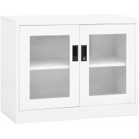 NusGear Office Cabinet White 35.4"x15.7"x27.6" Steel