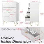 sunseen 4 Drawer Office Storage File Cabinet Craft Storage Organization for Home Office Storage Dresser Cabinet with 4 Metal Legs White