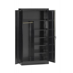 Tennsco 7220 24 Gauge Steel Standard Welded Combination Storage Cabinet 5 Shelves 200 lbs Capacity per Shelf 36" Width x 72" Height x 24" Depth Black