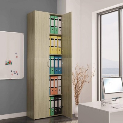 Unfade Memory Storage Cabinet Chipboard Locker for Kitchen Pantry Home Office 23.6"x12.6"x74.8" Sonoma Oak