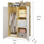 Closet Wardrobe Portable Wardrobe Closet for Bedroom Clothes Armoire Dresser Multi-Use Cube Storage Organizer White 3 Cubes &1 Hanging Sections Color : White Size : C