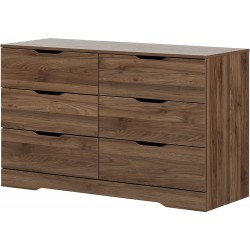 South Shore Holland 6-Drawer Double Dresser Natural Walnut