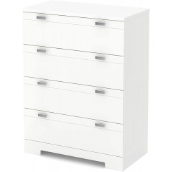 South Shore Reevo 4-Drawer Chest Pure White Contemporary