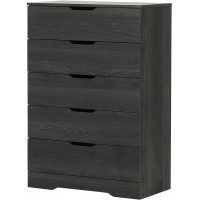 South Shore Trinity Collection 5-Drawer Dresser Gray Oak with Cutout Handles