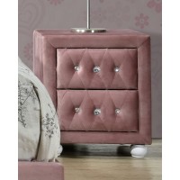 Acme Furniture Reggie Nightstand Pink Fabric