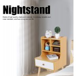 Bedside Table Simple Modern Bedside Table with Open Shelves Bookcase Multifunctional Bedside Table Bedroom Closet with Plenty of Storage Decorate Your Bedroom 16.9 x 14.2 x 28In